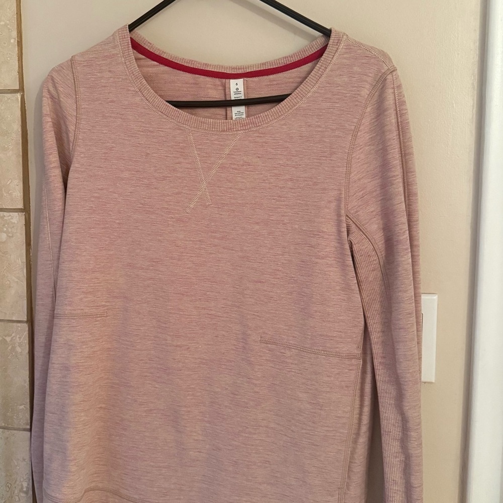 Lululemon Exhalation Pullover size 6 Heathered Marled Mojave Magent sweatshirt